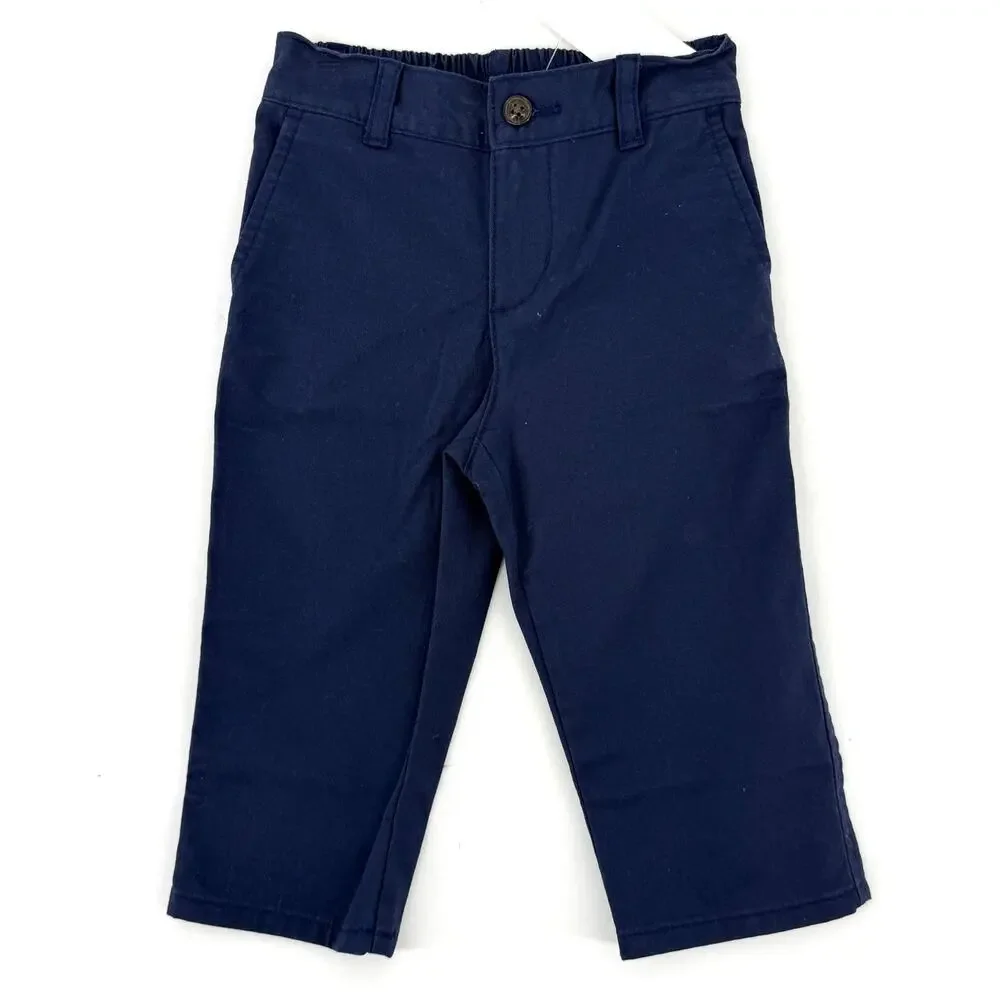 Ralph Lauren Navy Blue Chino Dress Pants Baby Boy Sz 12 Months Polo Pony Logo